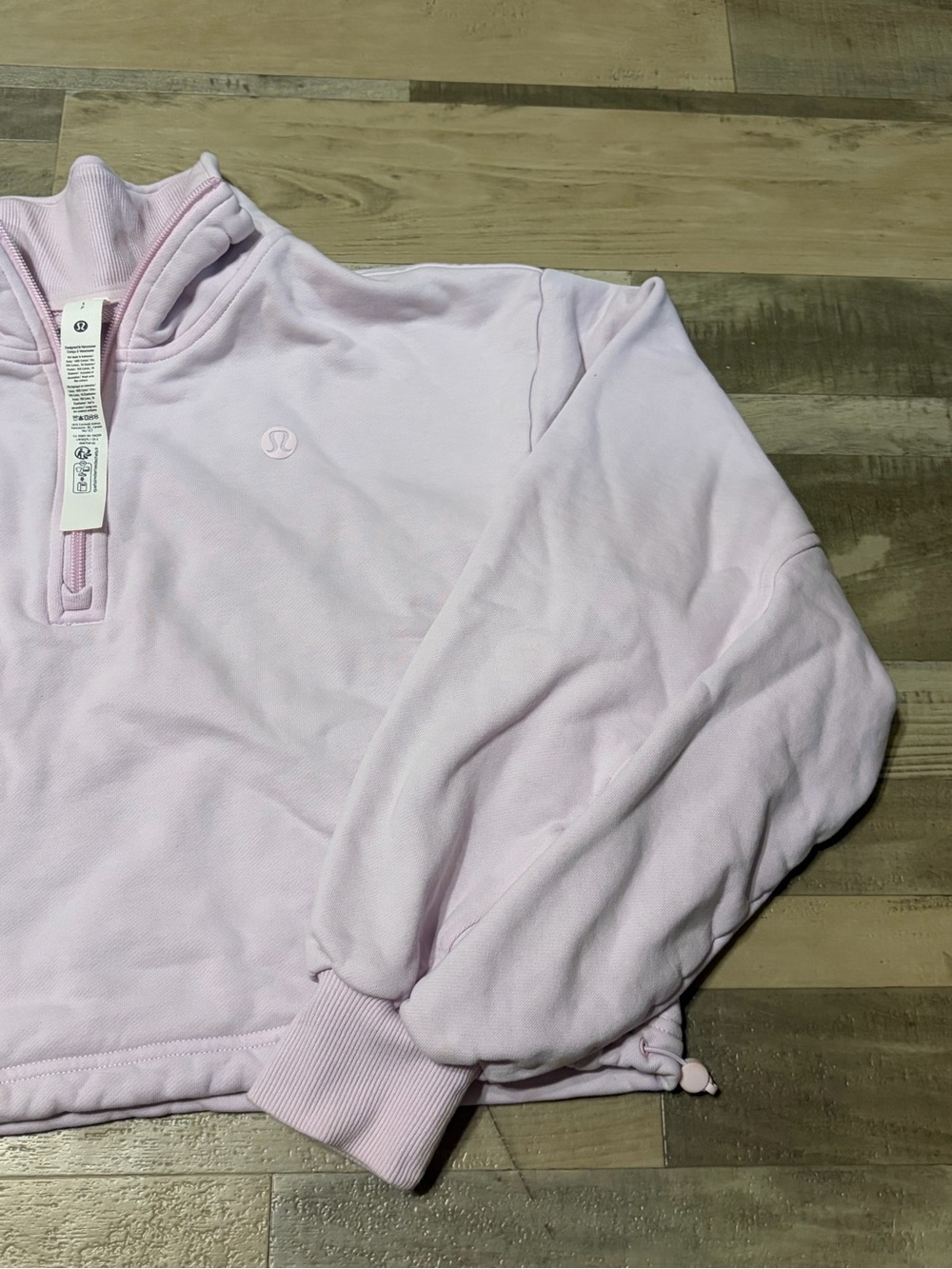 Lululemon Cotton Terry Tennis Half Zip Pink Organza Womens S - Picture 4 of 7